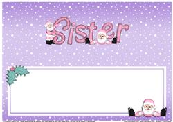 Xmas Sister with Santa Matching Large Dl Insert