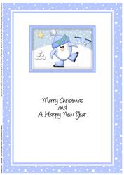 A5 Xmas Skating Penguin Matching Insert