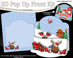 3D Pop Up Front Xmas Rudolph Card Kit