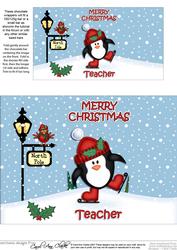 Christmas Skating Penguin Teacher Chocolate Wrapper
