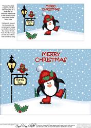 Christmas Skating Penguin Chocolate Wrapper