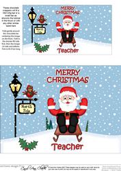 Christmas Sledging Santa Teacher Chocolate Wrapper