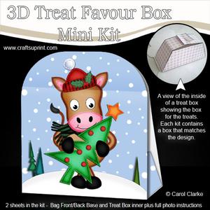 3D Xmas Gigi Horse's Tree Treat or Favour Box Mini Kit