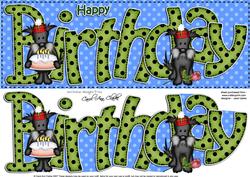 Large Dl Scottie Dog Happy Birthday Felties Quick Card