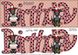 Large Dl Scottie Dog Happy Birthday Felties Quick Card