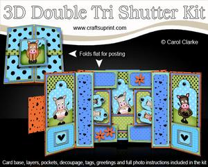 3D Gigi Horse and Friends Double Tri Shutter Card Kit