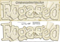 Large Dl Engagement Felties Quick Card with 3D Decoupage