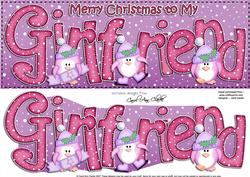 Large Dl Xmas Girlfriend Quick Card 3D Decoupage