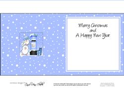 Xmas Penguins N Postbox Matching Insert Square Landscape