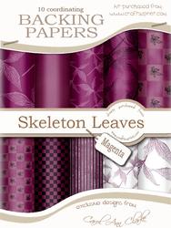 Skeleton Leaves Backing Papers in Magenta