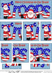 Christmas to Our Usa Troops Dl Side Stacker Topper