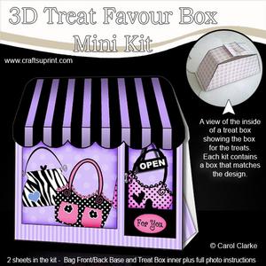3D Little Handbag Shop Treat or Favour Box Mini Kit