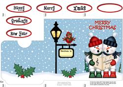 Xmas Singing Snowmen Lottery Wallet Card