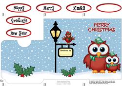 Xmas Hoot & Little Hoot Owls Lottery Wallet Card