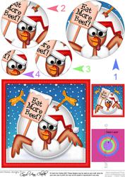 Xmas Oops Percy Turkey Snowball Circle Pyramage Topper