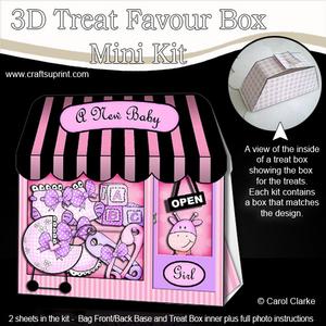 3D Little Baby Girl Shop Treat or Favour Box Mini Kit