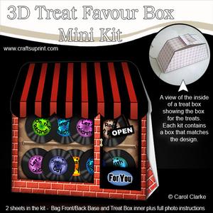3D Little Record Shop Treat or Favour Box Mini Kit