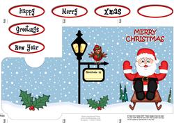 Xmas Sledging Santa Lottery Wallet Card