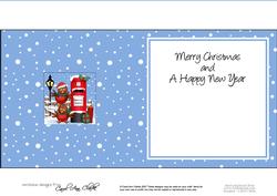Xmas Robins N Postbox Matching Insert Square Landscape