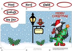 Xmas Hamish Scottie Dog's Tree Lottery Wallet Card
