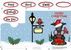 Xmas Scottie Dog's Present Lottery Wallet Card
