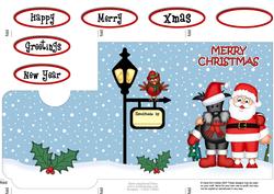 Xmas Santa & Hamish Scottie Dog Lottery Wallet Card