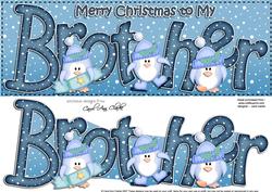 Large Dl Xmas Brother Quick Card 3D Decoupage