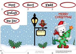 Xmas Westie Dog's Tree Lottery Wallet Card