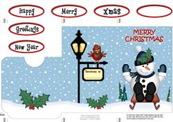 Xmas Sledging Snowman Lottery Wallet Card