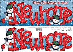 Large Dl Xmas New Home Quick Card 3D Decoupage