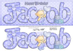 Large Dl Jacob Birthday Quick Card N 3D Decoupage
