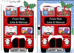 Xmas Santa Express Rob, Julia & Marcus A5 3D Decoupage
