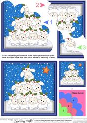 Xmas Little Lambs Shell Edged Corner Side Stacker
