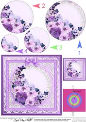 Spring Flowers Quick Card with Circle Pyramage