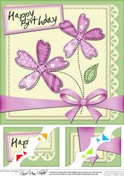 8 x 8 Birthday Flowers N Lace Corner Topper