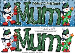 Large Dl Xmas Mum Quick Card 3D Decoupage