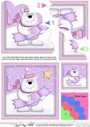 Xmas Polar Bear's Cracker Shell Edged Corner Side Stacker