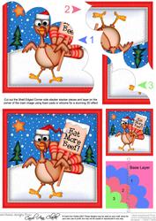 Xmas Percy Turkey Shell Edged Corner Side Stacker