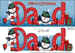 Large Dl Xmas Dad Quick Card 3D Decoupage
