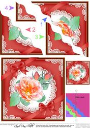 Rose and Lace Wavy Corner Side Stacker Topper