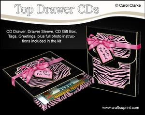 3D Zebra Striped Top Drawer Cds Gift Set Kit