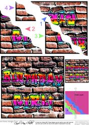 Graffiti Birthday Girl Wavy Corner Side Stacker