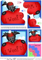Scottie Dog's Heart Shell Edged Corner Side Stacker