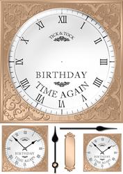 8 x 8 Birthday Clock Topper with 3D Decoupage Hands