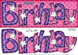 Large Dl Birthday Quick Card N 3D Decoupage