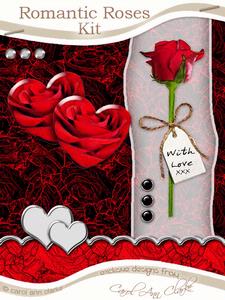 Romantic Roses Kit in Red with Step by Step Decoupage