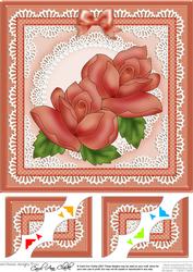 8 x 8 Just Roses Scalloped Corner Topper