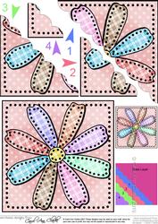 Patchwork Petals Scallop Corner Side Stacker Topper