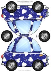 Funky Love Bug Car Shaped Card