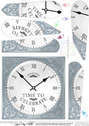 Time to Celebrate Clock Fan Pyramage Topper